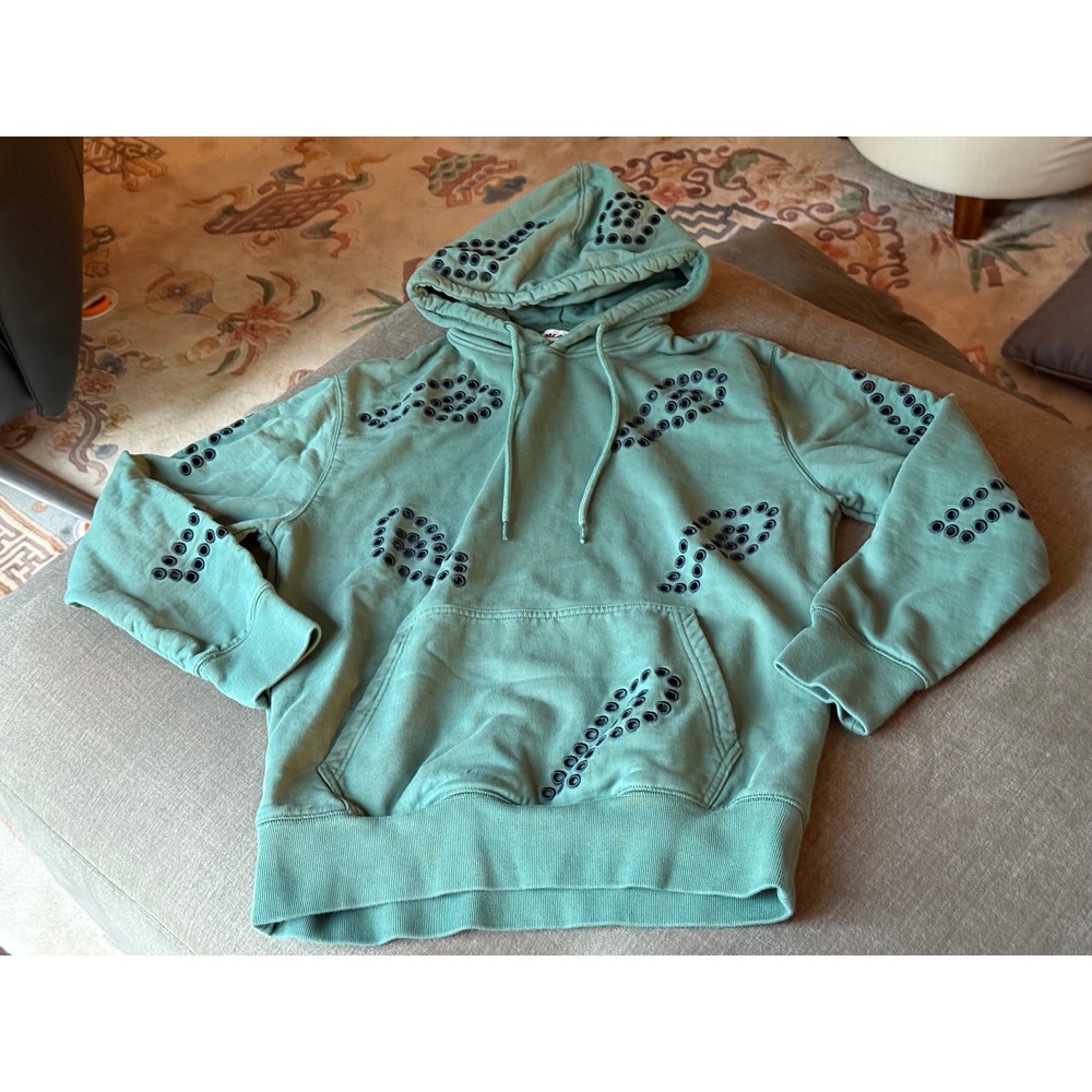 Palace Hoodie Sweatshirt Mens Medium Green Graphic Pullover